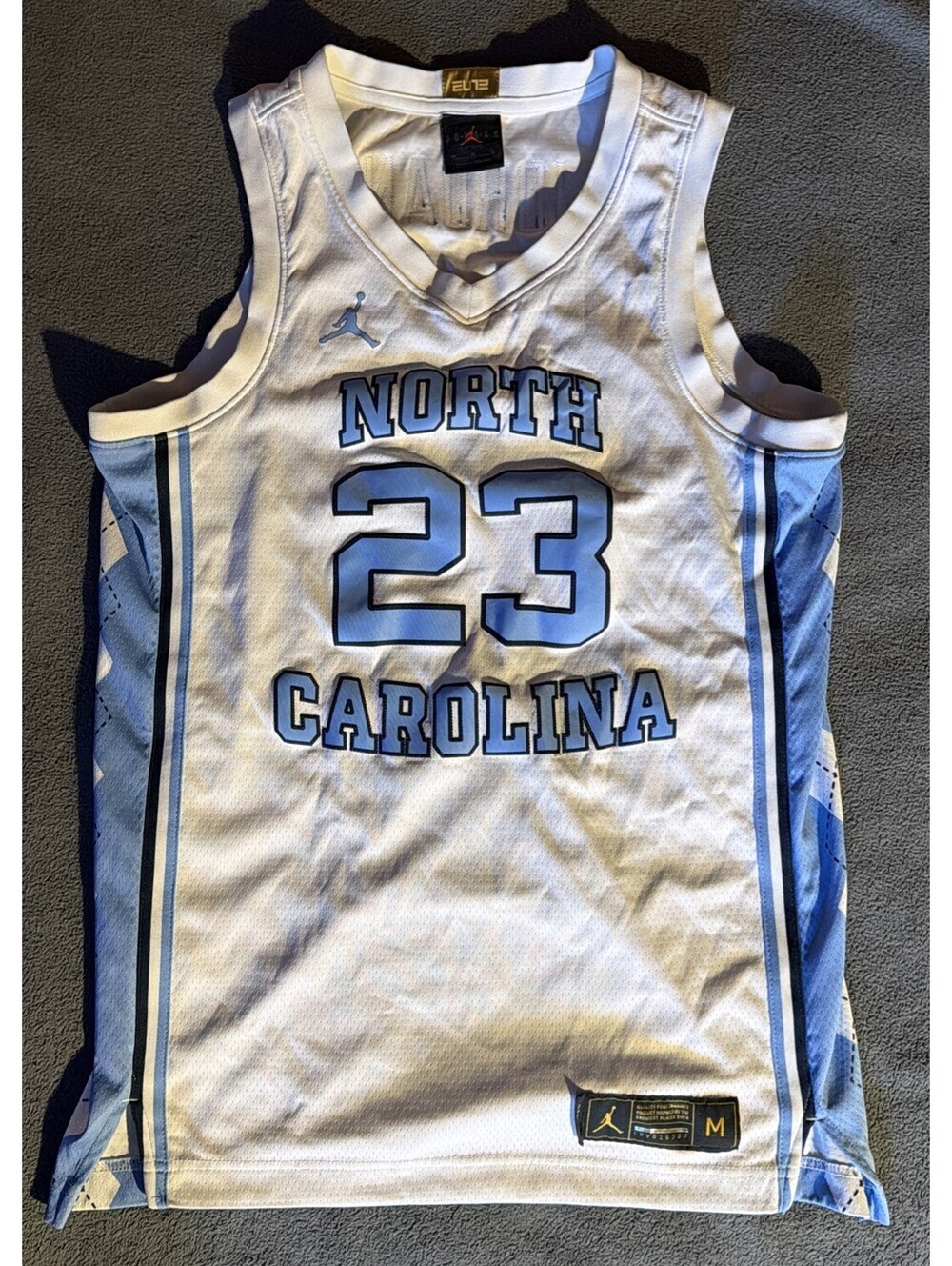 Jordan Brand Michael Jordan Jersey UNC Tar Heels Sz Medium ELITE White & Blue